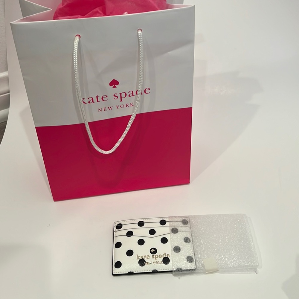 COPY - Kate Spade Staci Dot Dot Dot Slim Card Holder polka dot New NEVER USED